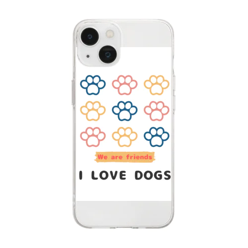 犬の足跡 Soft Clear Smartphone Case