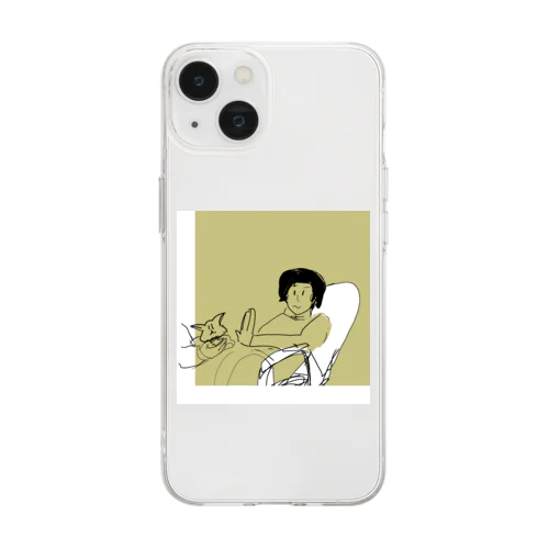 うさぎ えんりょ Soft Clear Smartphone Case