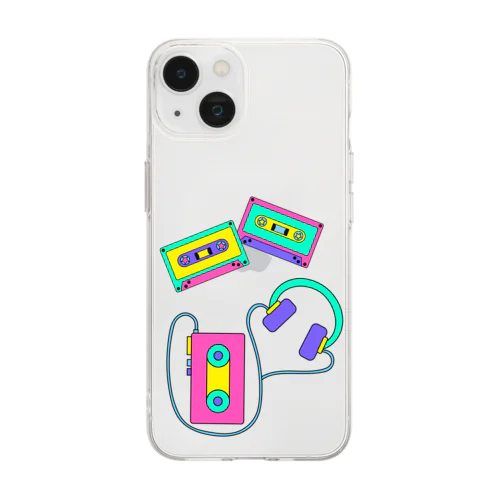 90'S LOVE -ウォークマンとカセットテープ Soft Clear Smartphone Case