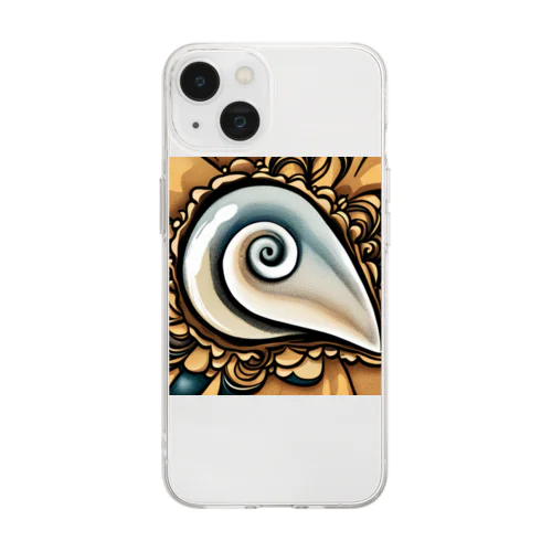 ウミウサギの貝殻 Soft Clear Smartphone Case