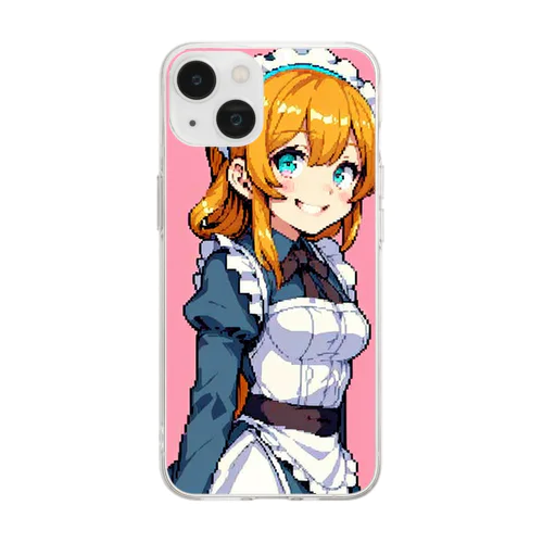 可愛いドット女の子 Soft Clear Smartphone Case