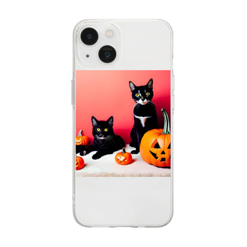 子猫達のハロウィン Soft Clear Smartphone Case