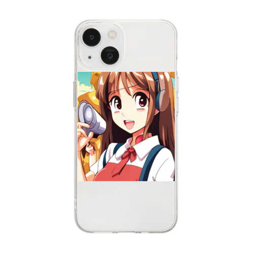 ヘッドホン美少女 Soft Clear Smartphone Case