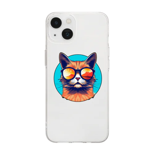 ヴィンテージ猫 Soft Clear Smartphone Case