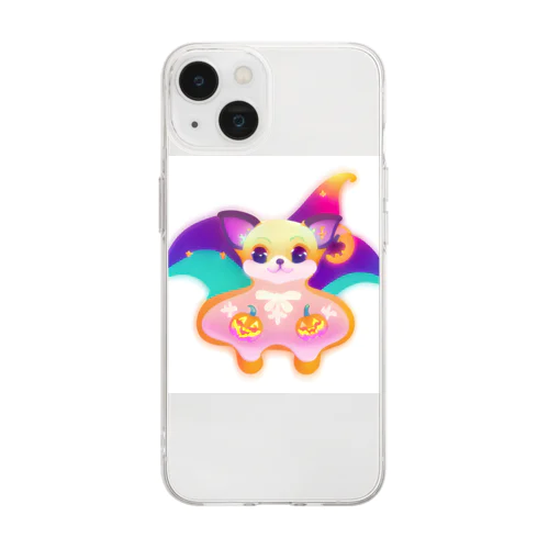 ハロウィン限定！クッキーチワワとこうもりのハロウィン・フェスティバル Soft Clear Smartphone Case