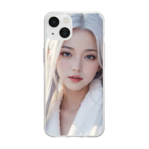 日本の冬・山奥に住む女性 Soft Clear Smartphone Case