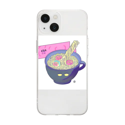 にゃー麺 Soft Clear Smartphone Case