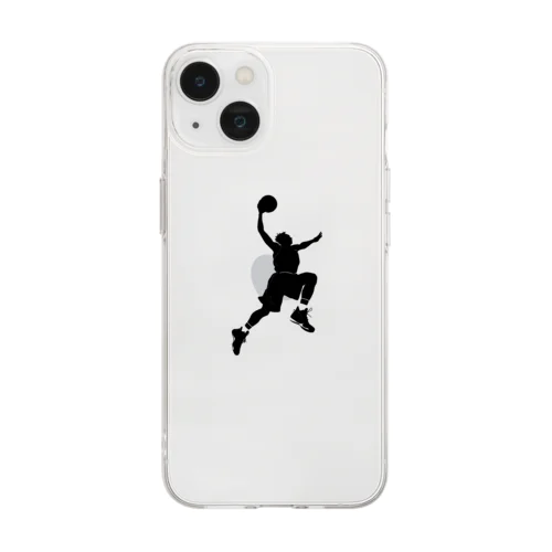 バスケットプレイヤーシルエット2 Soft Clear Smartphone Case