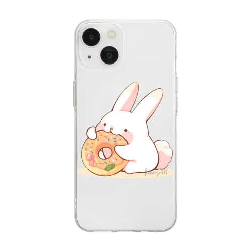 うさぎとドーナツ２ Soft Clear Smartphone Case