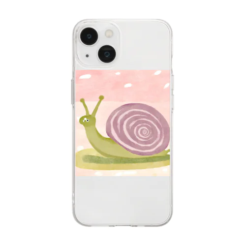 癒し系❗カタツムリ Soft Clear Smartphone Case