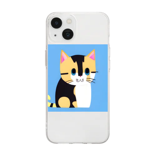 三毛猫のミケ子 Soft Clear Smartphone Case