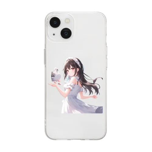 鳥界のアイドル❤️鳩のハトコ様 Soft Clear Smartphone Case