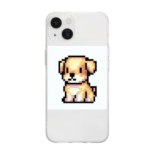 ドット絵の子犬 ソフトクリアスマホケース