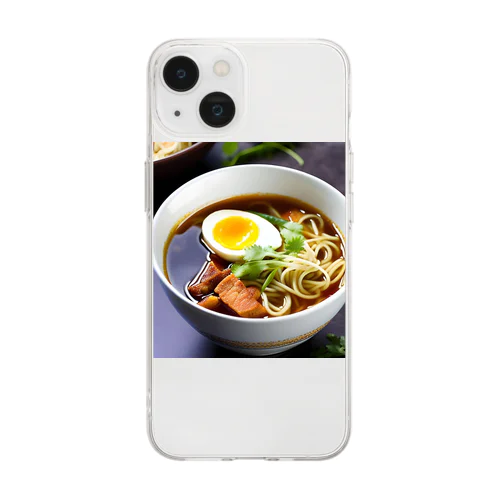 ラーメン好きにはたまらんね Soft Clear Smartphone Case