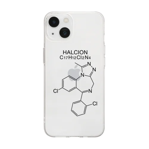 HALCION C17H12Cl2N4-ハルシオン-(Triazolam-トリアゾラム-) Soft Clear Smartphone Case