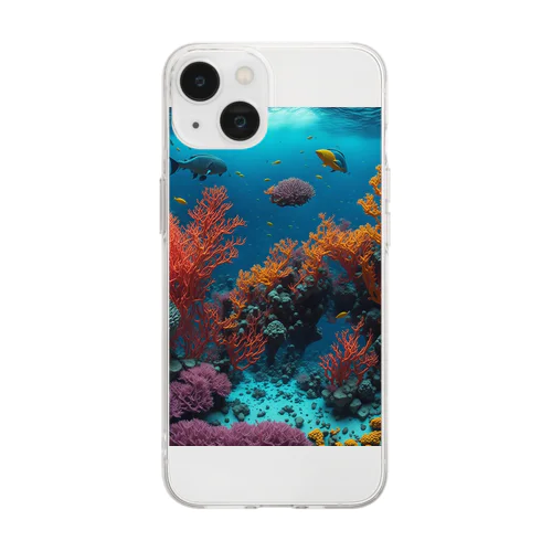 癒しの珊瑚礁 Soft Clear Smartphone Case