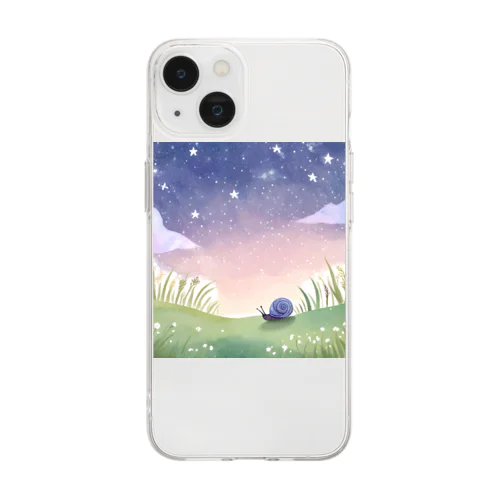 星空とカタツムリシリーズ③⭐ Soft Clear Smartphone Case