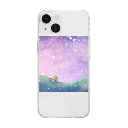 星空とカタツムリシリーズ④⭐ Soft Clear Smartphone Case