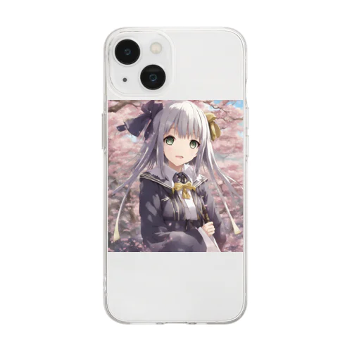 スクール萌え女子 Soft Clear Smartphone Case