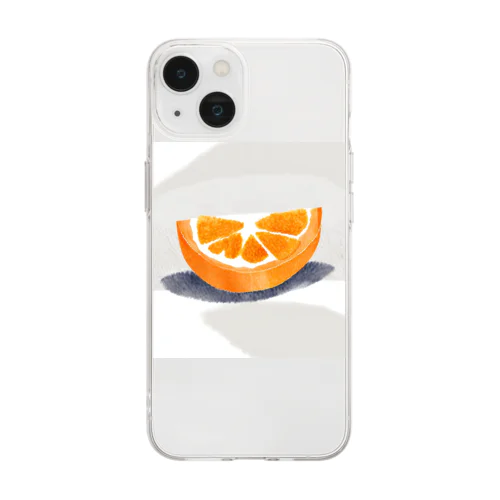 オレンジの断面 -隠れハート- Soft Clear Smartphone Case