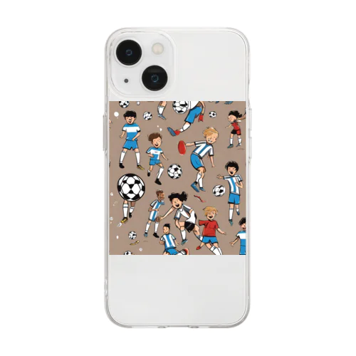 サッカー小僧 Soft Clear Smartphone Case