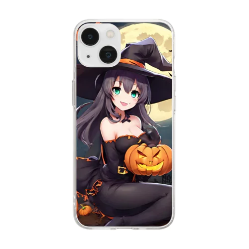 ハロウィン　魔女のお姉さん　リナさん Soft Clear Smartphone Case