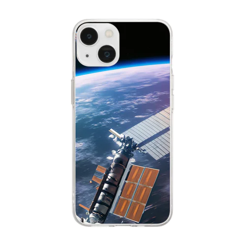 宇宙ステーション Soft Clear Smartphone Case