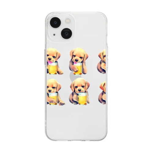 ビール好きな犬 Soft Clear Smartphone Case