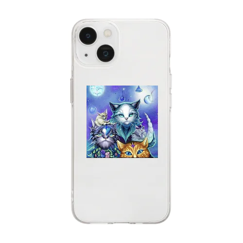 ファンタジーな猫 Soft Clear Smartphone Case