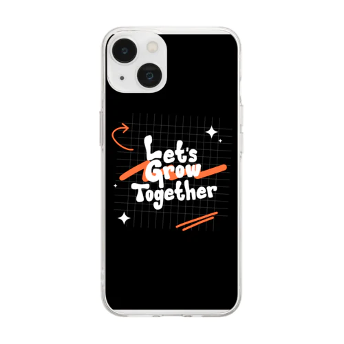 アブストラクトタイポグラフィ Tシャツ Soft Clear Smartphone Case