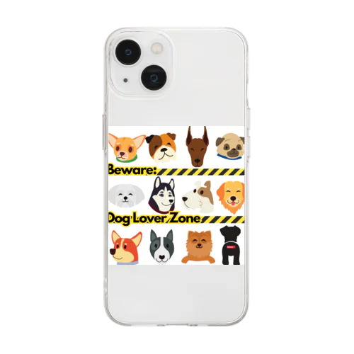 Beware: Dog Lover Zone Soft Clear Smartphone Case