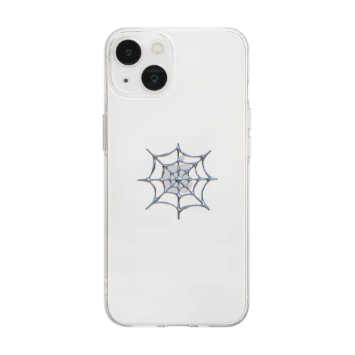 メタリック　スパイダー　蜘蛛の巣 Soft Clear Smartphone Case