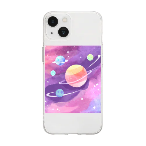 宇宙のパワーを感じて Soft Clear Smartphone Case