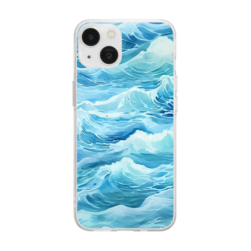 波の舞踏 Soft Clear Smartphone Case