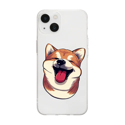 スマイル柴犬 Soft Clear Smartphone Case