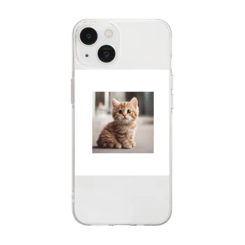 かわいい猫 Soft Clear Smartphone Case