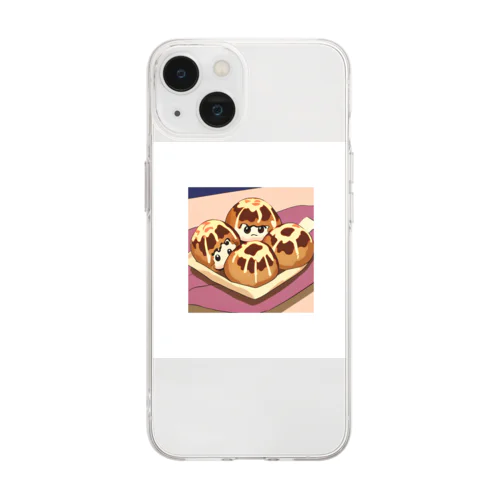 たこ焼きくん Soft Clear Smartphone Case