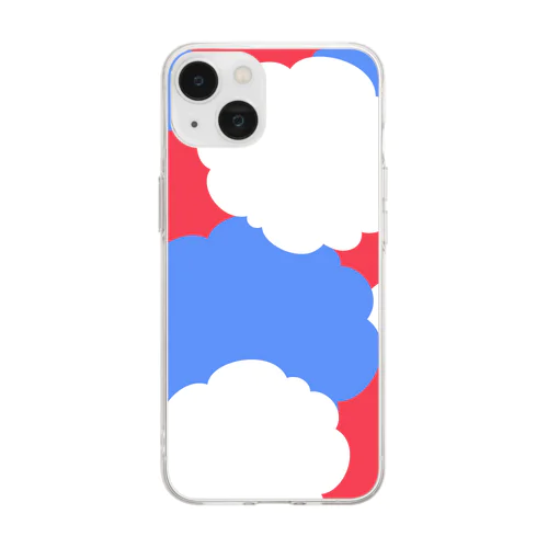 トリコロール(雲模様) Soft Clear Smartphone Case