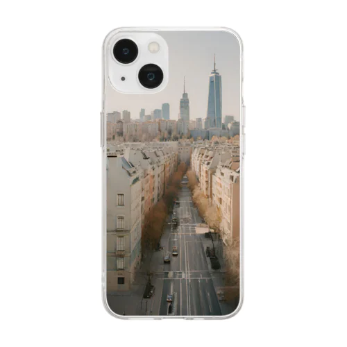 綺麗なビル街のアイテムグッズ Soft Clear Smartphone Case