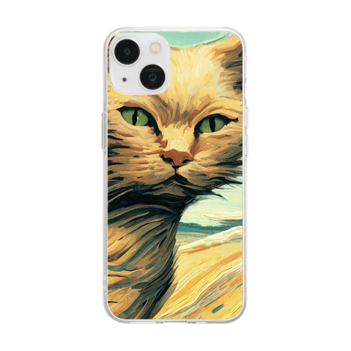 絵画シリーズ　猫 Soft Clear Smartphone Case