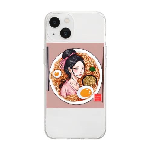 KIMONO GIRLS 華 ramen Soft Clear Smartphone Case