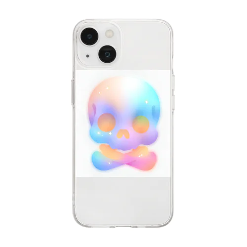 可愛いカラフルスカルグッズ Soft Clear Smartphone Case