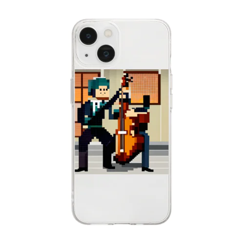 ドット絵のダブルベース Soft Clear Smartphone Case