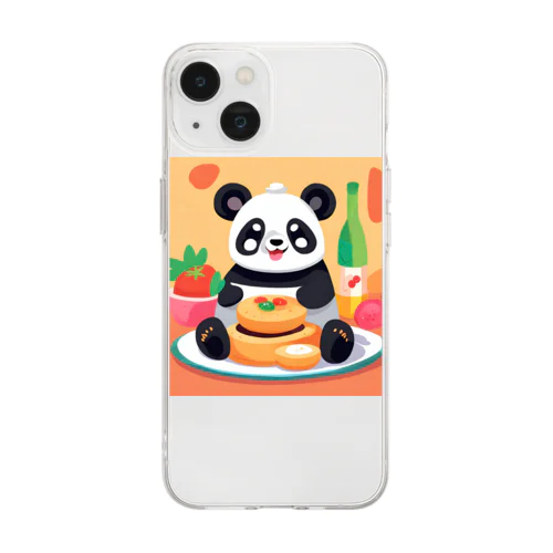 食いしん坊パンダ Soft Clear Smartphone Case