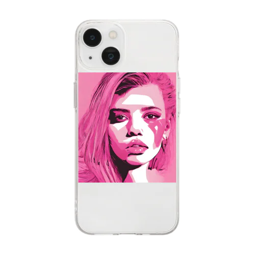 pink girl Soft Clear Smartphone Case