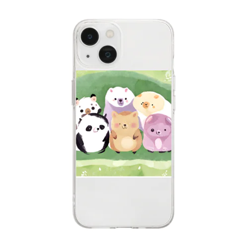 愛くるしいアニマルズ Soft Clear Smartphone Case