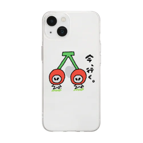 さくらんぼツインズの散歩 Soft Clear Smartphone Case