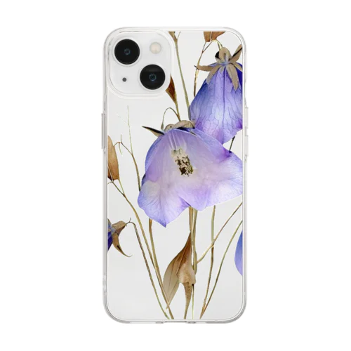 キキョウ Chinese bellflower Soft Clear Smartphone Case