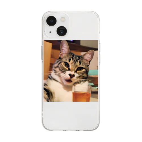 猫猫　泥酔 Soft Clear Smartphone Case