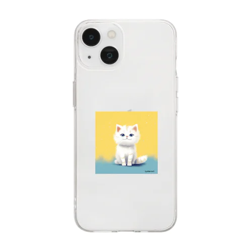 三つ子ネコのレモ Soft Clear Smartphone Case